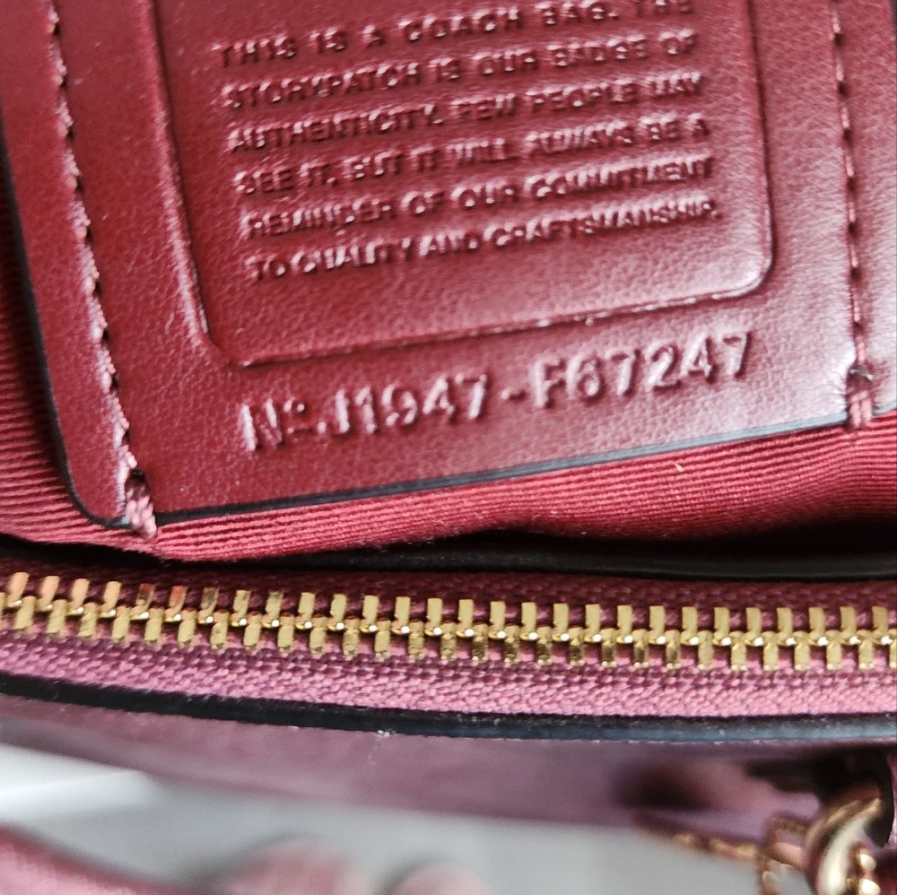 Coach Surrey Metallic Pink/Raspberry/Wine Handbag - Picture 6 of 7